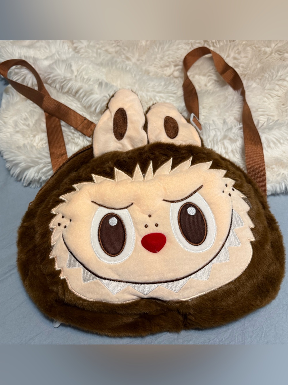 Popmart Labubu Monsters Backpack Cute Fluffy Soft